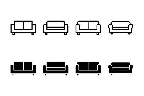 Sofa icon vector illustration. sofa sign and symbol. furniture icon Stock Illustration
