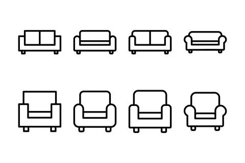 Sofa icon vector illustration. sofa sign and symbol. furniture icon Stock Illustration
