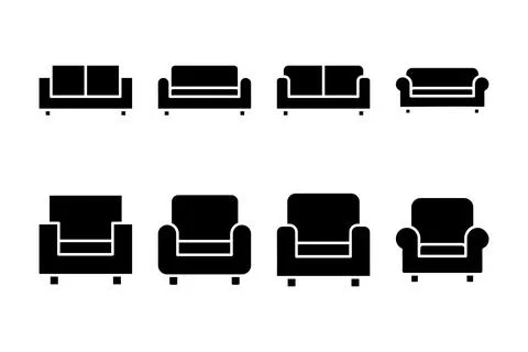 Sofa icon vector illustration. sofa sign and symbol. furniture icon Stock Illustration