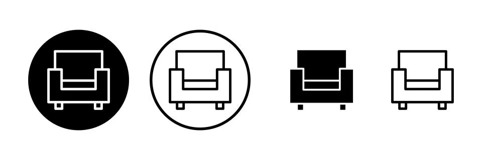 Sofa icon vector illustration. sofa sign and symbol. furniture icon Illustrazione stock