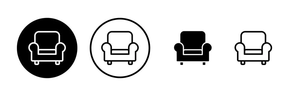 Sofa icon vector illustration. sofa sign and symbol. furniture icon Ilustração Stock