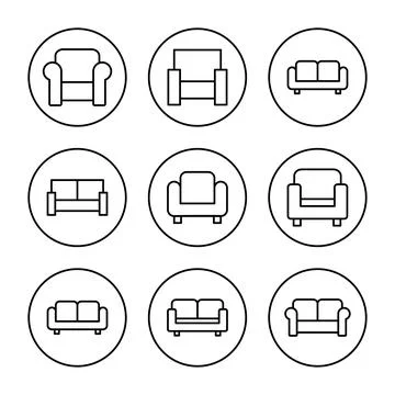 Sofa icon vector. sofa sign and symbol. furniture icon Stock Illustration