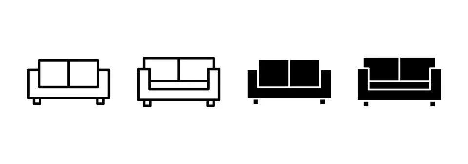 Sofa icon vector. sofa sign and symbol. furniture icon Stock Illustration