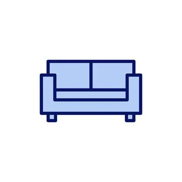 Sofa icon vector. sofa sign and symbol. furniture icon Illustrazione stock