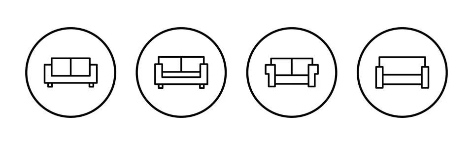 Sofa icon vector. sofa sign and symbol. furniture icon Ilustración de archivo