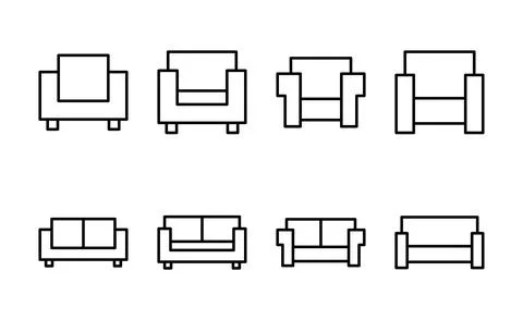 Sofa icon vector. sofa sign and symbol. furniture icon Ilustración de archivo