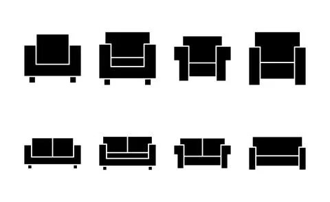 Sofa icon vector. sofa sign and symbol. furniture icon Ilustración de archivo