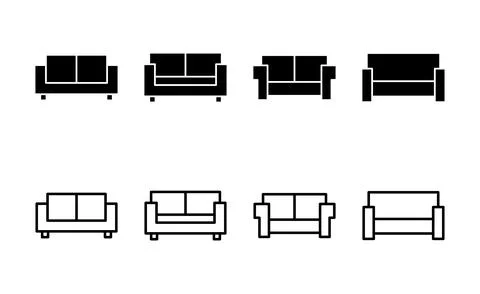 Sofa icon vector. sofa sign and symbol. furniture icon Ilustración de archivo
