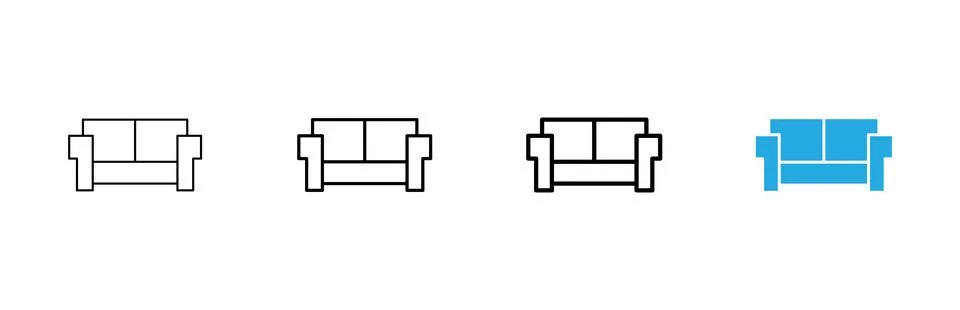 Sofa icon vector. sofa sign and symbol. furniture icon Ilustração Stock