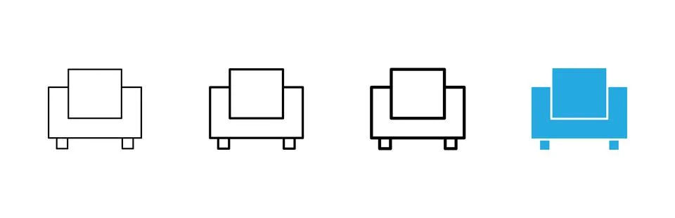 Sofa icon vector. sofa sign and symbol. furniture icon Illustrazione stock