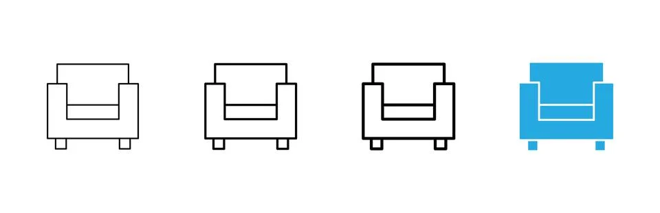 Sofa icon vector. sofa sign and symbol. furniture icon Illustrazione stock
