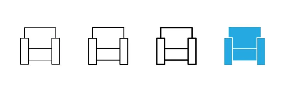 Sofa icon vector. sofa sign and symbol. furniture icon Ilustração Stock