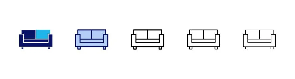 Sofa icon vector. sofa sign and symbol. furniture icon Stock Illustration