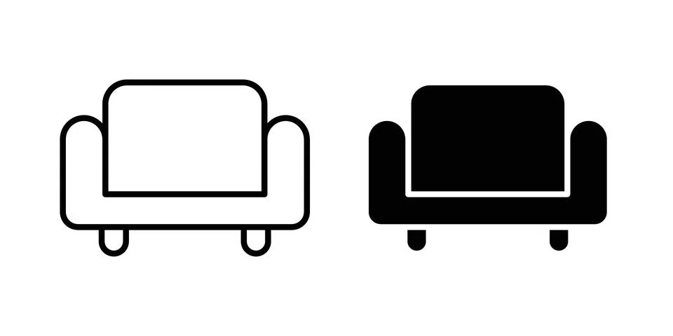 Sofa icon vector symbol graphics Stock Illustration