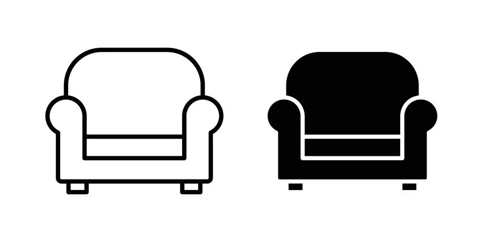 Sofa icon for web projects Ilustración de archivo
