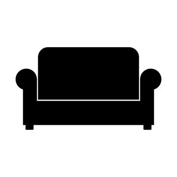 Sofa icon on white. Illustrazione stock