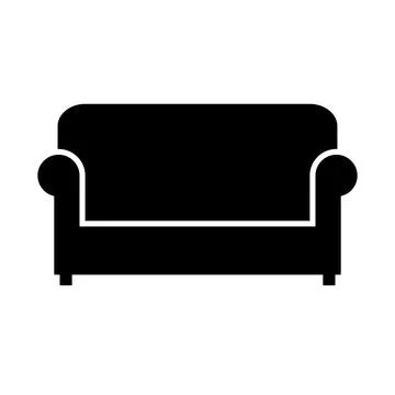 Sofa icon on white. Stock Illustration