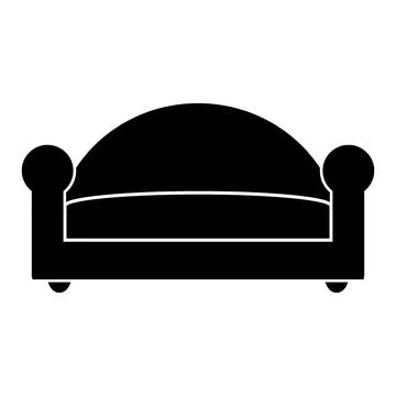 Sofa icon on white. Stock-Illustration