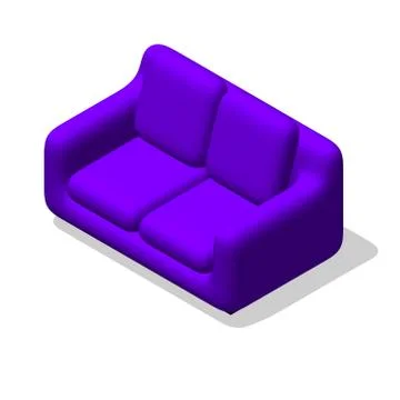 Sofa. Isolated on white. 3d Vector illustration. Иллюстрация