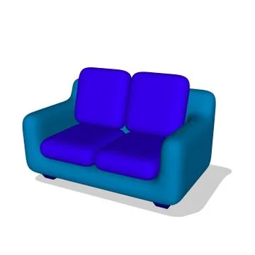 Sofa. Isolated on white. 3d Vector illustration. 스톡 일러스트
