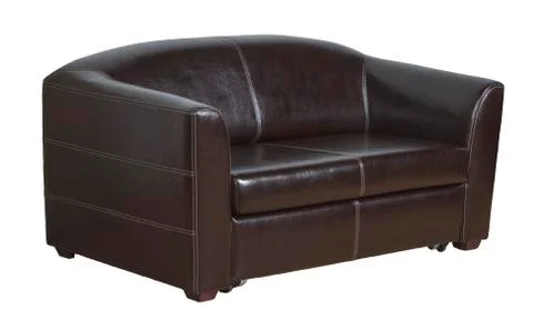 The sofa is leather brown Stock Photos