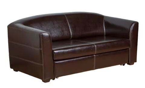 The sofa is leather brown Stock Photos