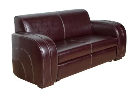 The sofa is leather brown Stock Photos
