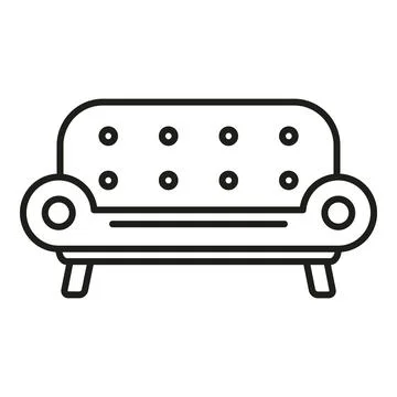 Sofa line art vector icon illustration design Stock Illustration