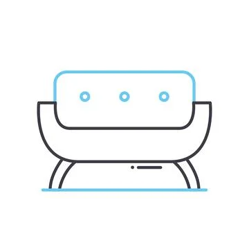 Sofa line icon, outline symbol, vector illustration, concept sign Stock Illustration