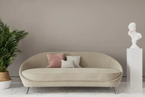 Sofa in a living room, 3d render Stock Illustration
