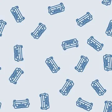 Sofa living room line vector seamless pattern Illustrazione stock