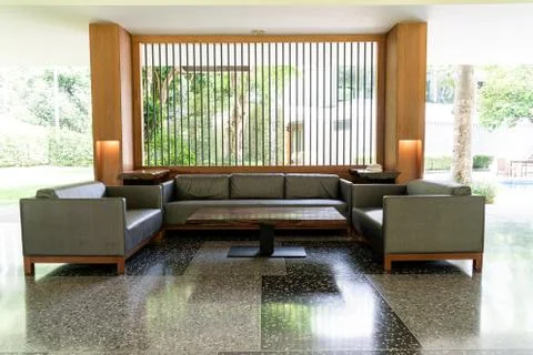 Sofa in living zone Stock Photos