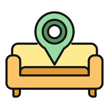 Sofa with location pin creating home position concept Stock-Illustration