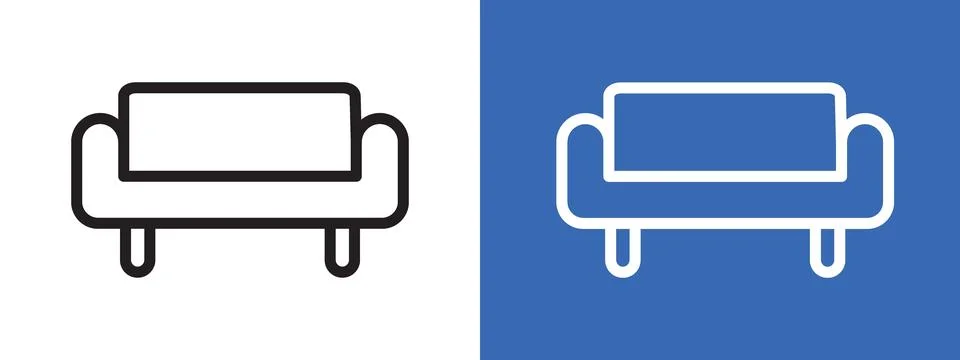 Sofa logo sign set vector outline Stock Illustration