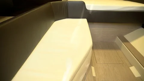 Sofa in main cabin of a maxi rib Stock Footage 71004148