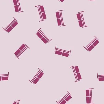 Sofa minimalistic stylish glyph seamless pattern Illustrazione stock