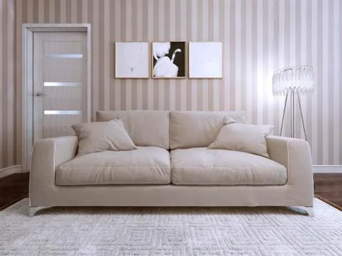 Sofa modern style upholstered Stock Illustration
