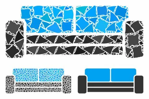 Sofa Mosaic Icon of Raggy Elements Stockillustratie