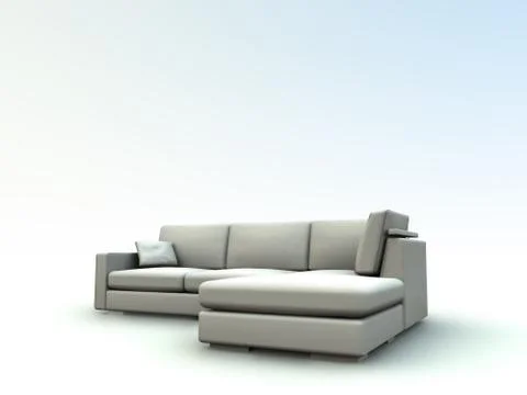 Sofa in neutral tones on a white background Stock Illustration