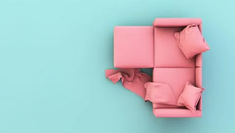 Sofa on pastel colors Stock Illustration