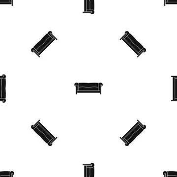 Sofa pattern seamless black Stock Illustration