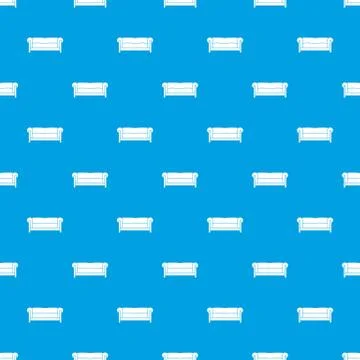 Sofa pattern seamless blue Stock Illustration
