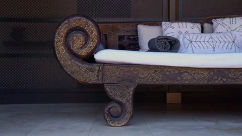Sofa with pillows in Arabic style Stock Footage 280696509