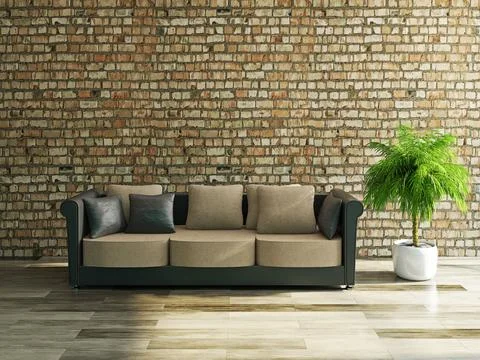 Sofa with pillows Ilustración de archivo