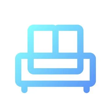 Sofa pixel perfect gradient linear ui icon Illustrazione stock