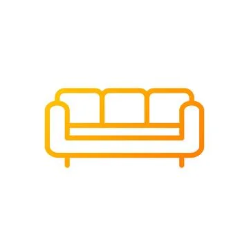 Sofa pixel perfect gradient linear vector icon Illustrazione stock