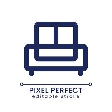 Sofa pixel perfect linear ui icon Illustrazione stock