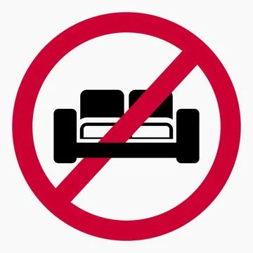 Sofa prohibition icon. Stock Illustration