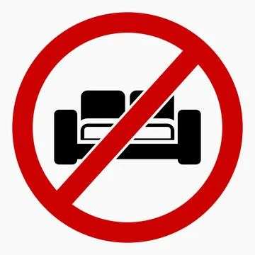 Sofa prohibition icon. Stock Illustration