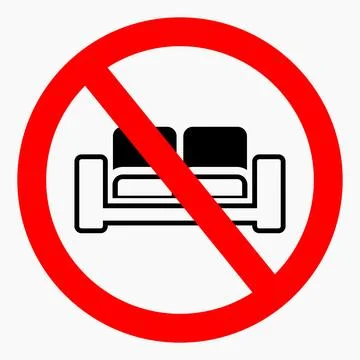 Sofa prohibition icon. Stock Illustration